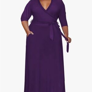 Plus sized V-neck maxi dress